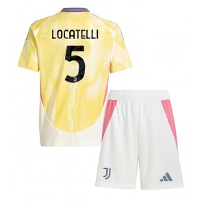 Juventus Manuel Locatelli #5 Borta Kläder Barn 2024-25 Kortärmad (+ Korta byxor)